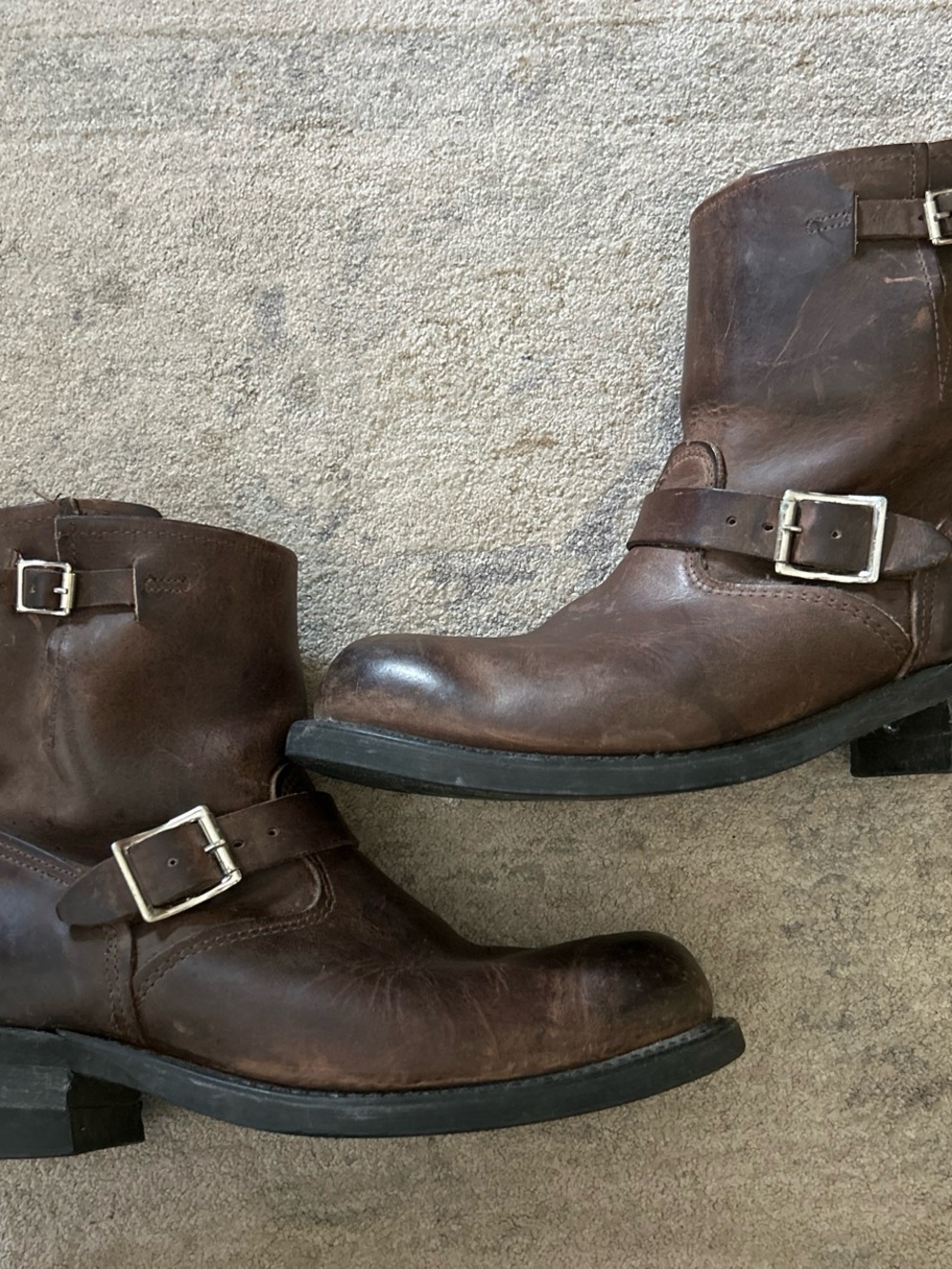Frye Brown Leather Harness Engineer Boots - Picture 3 of 9